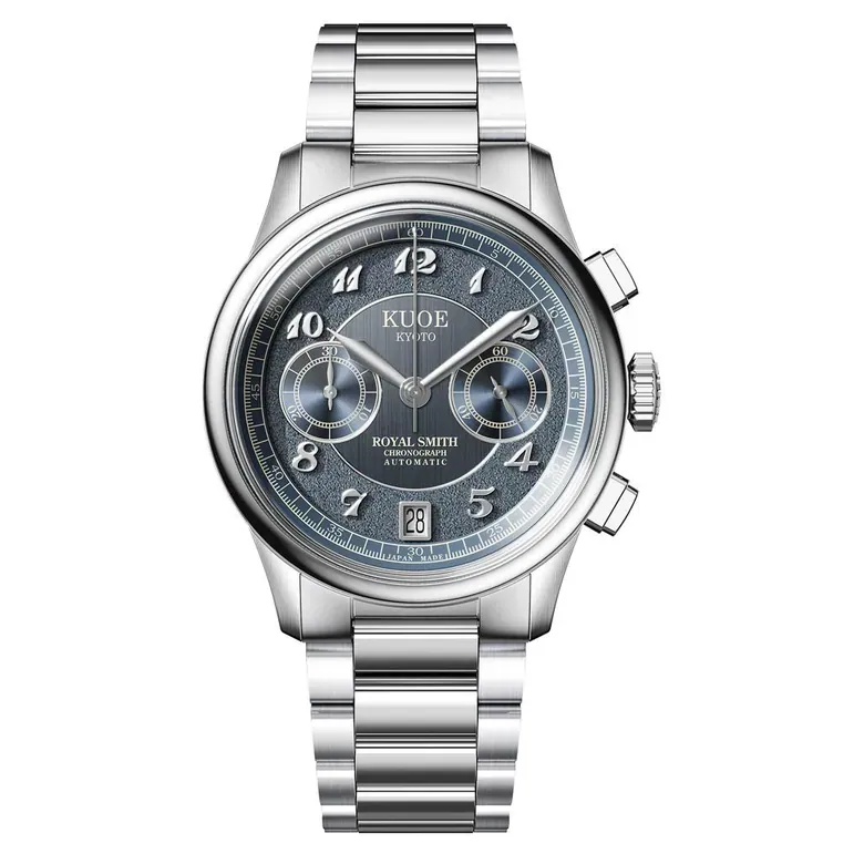 KUOE ROYAL SMITH 90-012 Automatic Chronograph with Navy Dial #RS90012-A-NV-FLAT