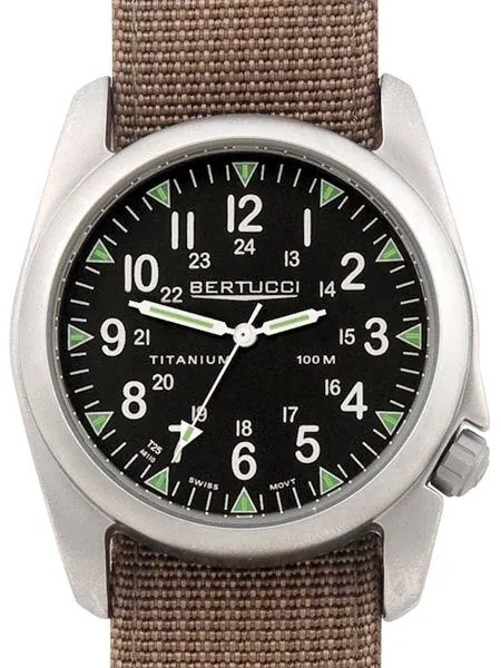 Bertucci A-4T Vintage 44 Titanium Watch w/ Tritium Tube Lights #13411