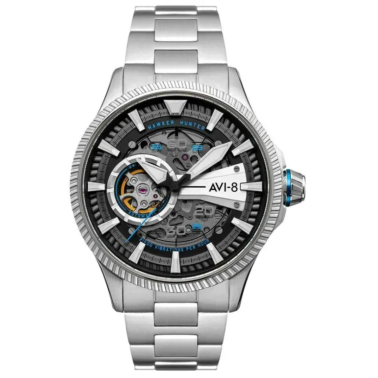 AVI-8 Hawkeye Hunter Blue Diamonds, Automatic Pilot Watch, AR Sapphire Crystal #AV-4078-11