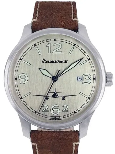 Messerschmitt 42mm Stainless Steel Case with Swiss Quartz Movement #ME42-ALU-L