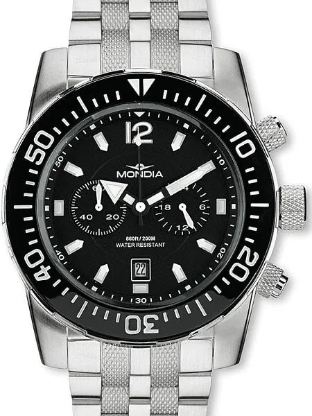 Mondia Wave Swiss Quartz Chronograph Dive Watch with a Ceramic Bezel #1-691-1