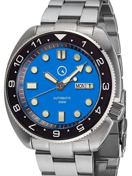 Islander Dual-Time Automatic Dive Watch with AR Double Dome Sapphire Crystal, and Luminous Ceramic Bezel Insert #ISL-31