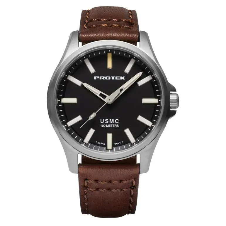 Protek Titanium Field Watch 3100 USMC Series with Tritium T100 Tubes and Black Dial #PT3101