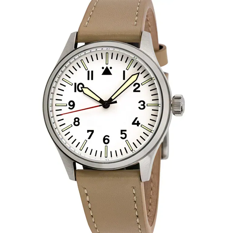 Islander 39mm Automatic Pilot watch with White Dial and Sapphire Crystal #ISL-105
