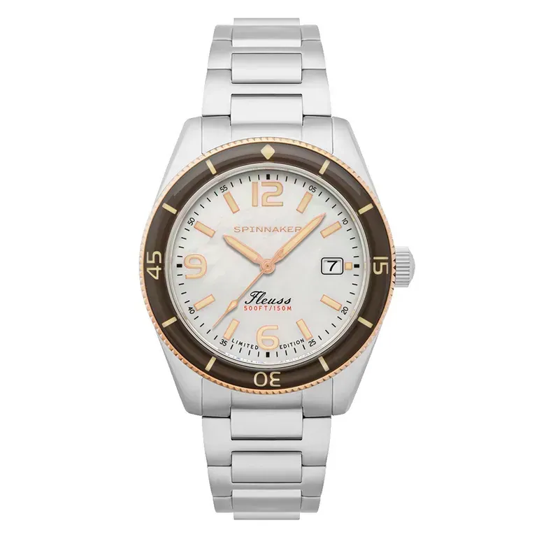 Spinnaker Fluess "White Pearl" Limited Edition Automatic Diver #SP-5108-33