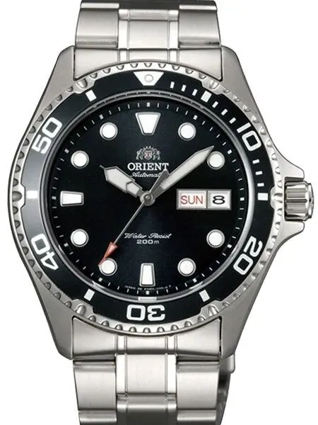 Scratch and Dent - Orient Ray II Black Dial Automatic Dive Watch with SS Bracelet #AA02004B 6