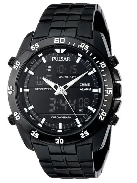 Pulsar On The Go Watch with Daily Alarm, Stopwatch, and Hourly Chime #PW6011