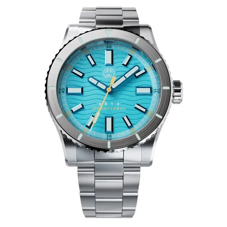 Henry Archer Akva Automatic Dive Watch with Azura Blue Dial #HAC-AKV-MZU-3LI