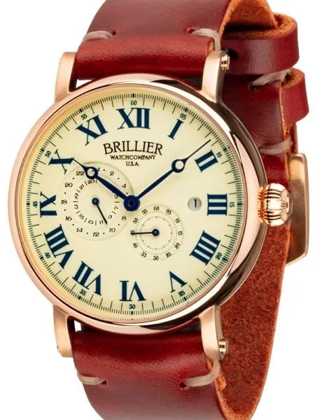 Brillier 43mm Klassique Automatic Watch with Horween Leather Strap #BR-11