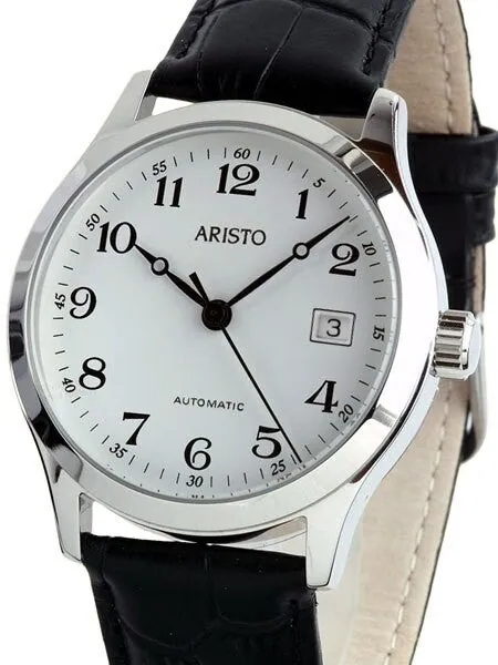 Aristo 4H70 Classic Swiss Automatic Dress Watch with White Dial