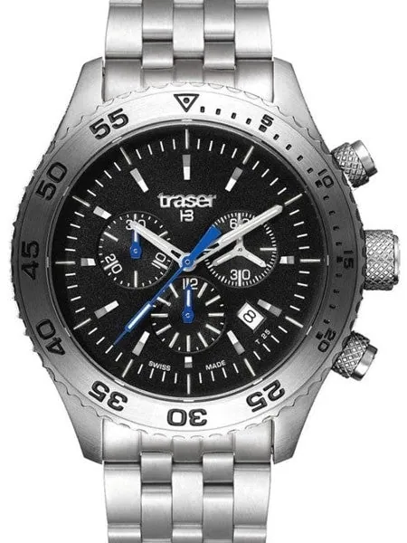 Traser Swiss Made Aurora Chronograph Watch with 46mm SS Case #106833