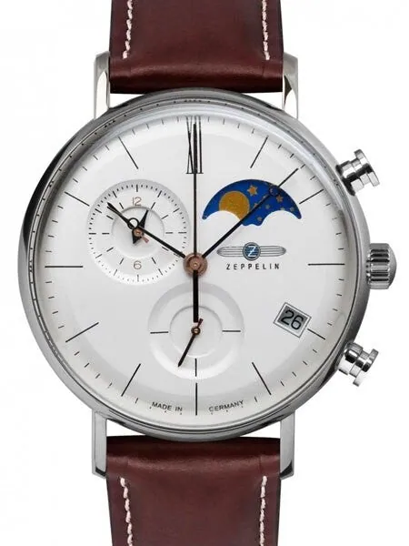 Zeppelin LZ120 Rome Quartz Chronograph, 41mm Case, Day, Moonphase #7198-4