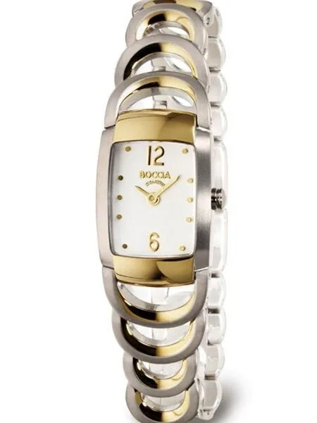 Boccia Ladies Quartz Watch with Two-Tone Titanium Case and Open-Link Bracelet #3159-02