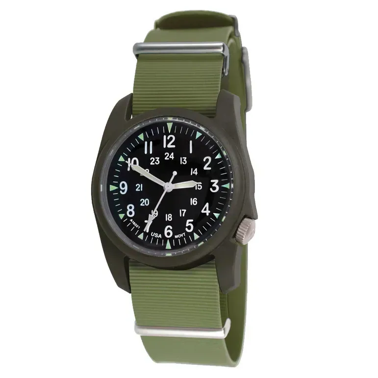 Bertucci A-2RA Retroform with USA Movement and Green Rubber One-Piece Strap #11604