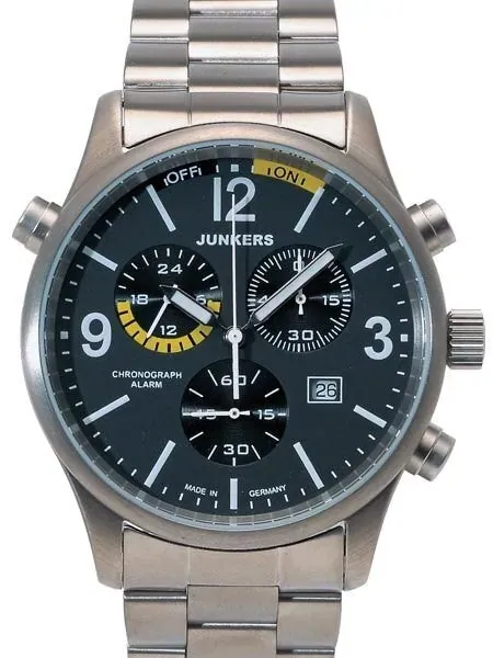 Junkers G-38 Chronograph, Titanium Case Watch with Alarm #6296M-5