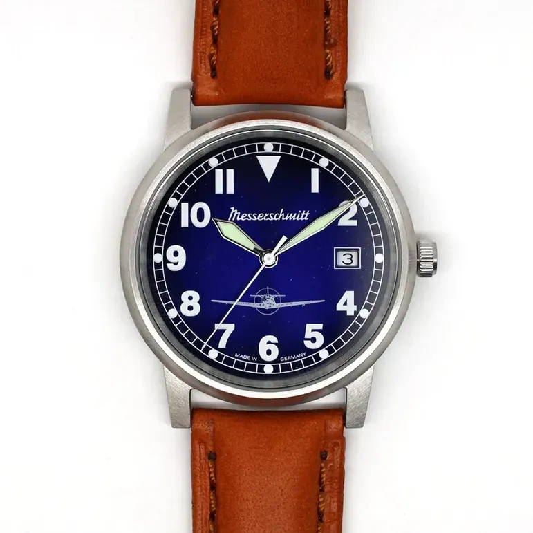 Messerschmitt 38.5mm Stainless Steel Case Aviator Watch #ME-9673-108L