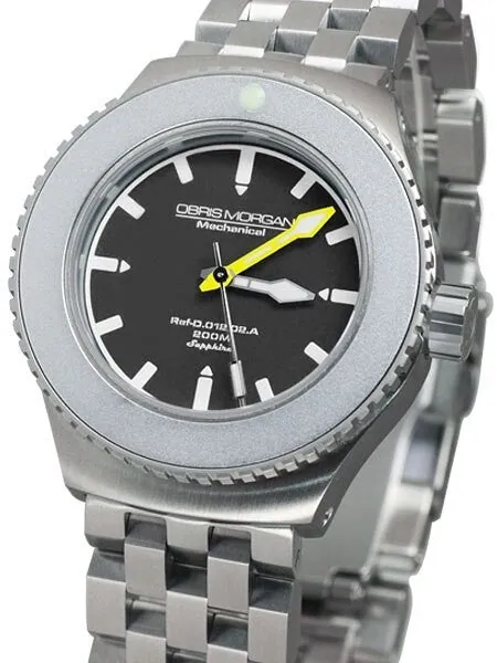Obris Morgan Nevon Automatic Grey Dial Dive Watch with Robust Bracelet #NEVON-BBGY