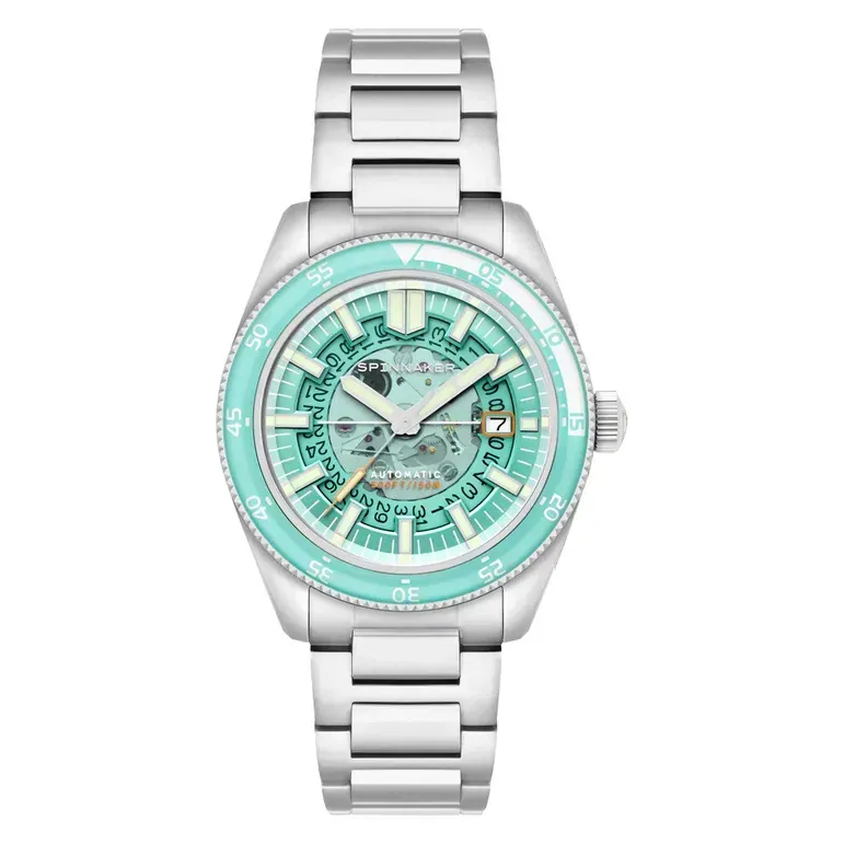 Spinnaker Fleuss Automatic Severn Turquoise Skeleton Dial #SP-5118-44