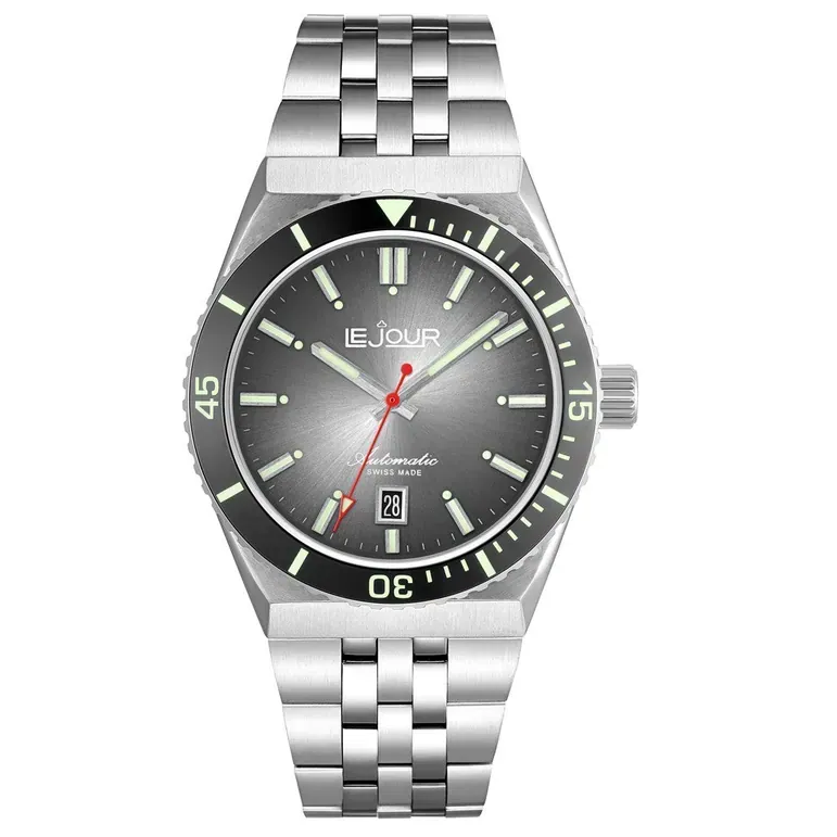 Le Jour Delmare Swiss Dive Watch with Fume Grey Dial #LJ-DM-004