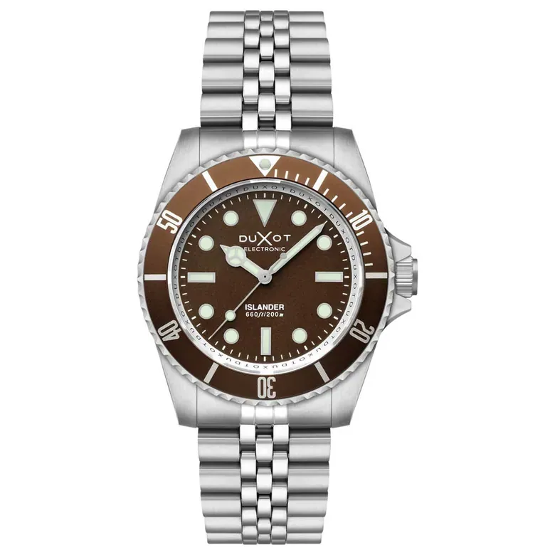 Duxot x Islander Atlantica Electronic Dive Watch with Brown Dial #DX-2070-LIW55