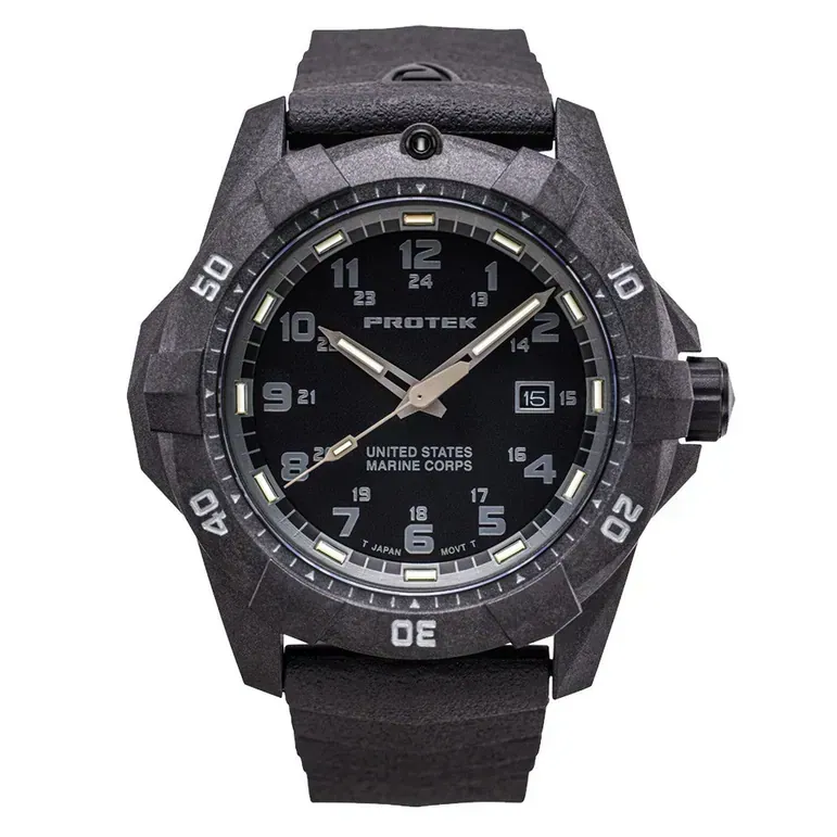Protek Carbon Composite Official USMC Tritium Dive Watch #PT1011-USMC