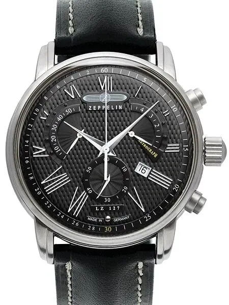 Graf Zeppelin Chronograph, Retrograde Watch with Beautiful Dial #7682-2