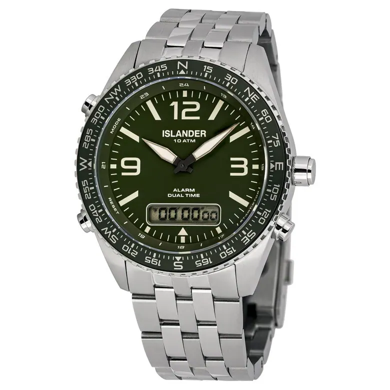 Islander Rocky Point Analog-Digital Watch with Green Dial #ISL-329