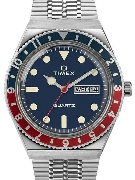 Q Timex Reissue of 1970's 38mm Stainless Steel Bracelet Watch #TW2T80700ZV