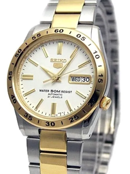 Scratch and Dent - Seiko 5 Automatic Two-Tone Watch with Stainless Steel Bracelet #SNKE04K1