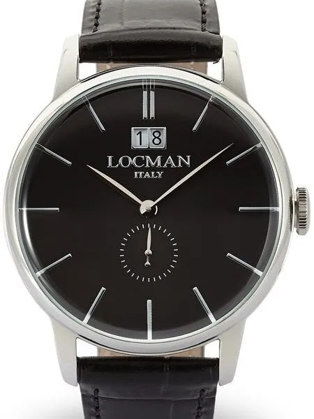 Locman 1960's Collection Big Date Quartz Dress Watch with 41mm Case #0252V01-00BKNKPK