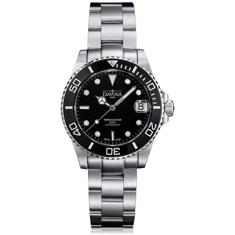 Davosa 36.5mm Medium Ternos Swiss Automatic Dive Watch with Black Dial #16619550