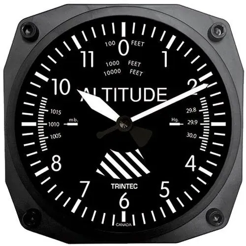 Trintec 6.5 Inch Aviation Instrument Shaped Quartz Wall Clock #9060