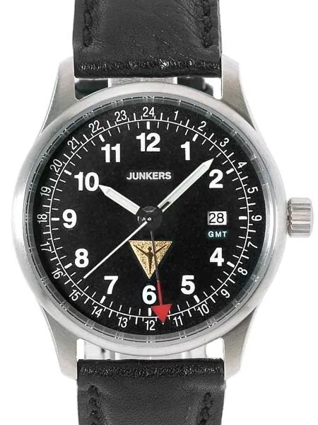 Junkers JU-52 GMT Watch with Independently Adjustable 2nd Time Zone #6246-2