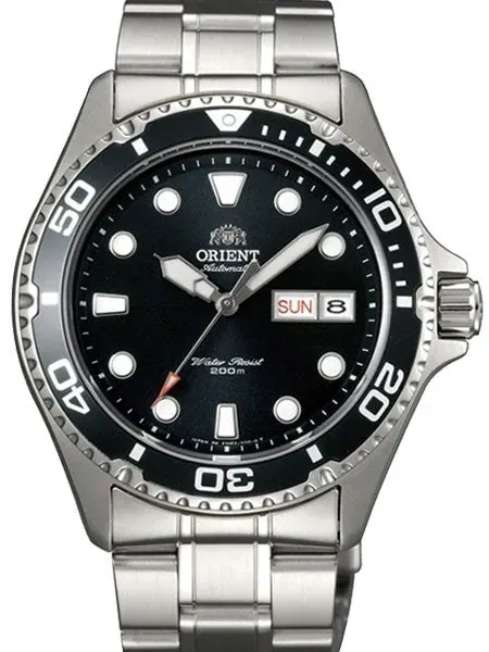 Scratch and Dent - Orient Ray II Black Dial Automatic Dive Watch with SS Bracelet #AA02004B 8