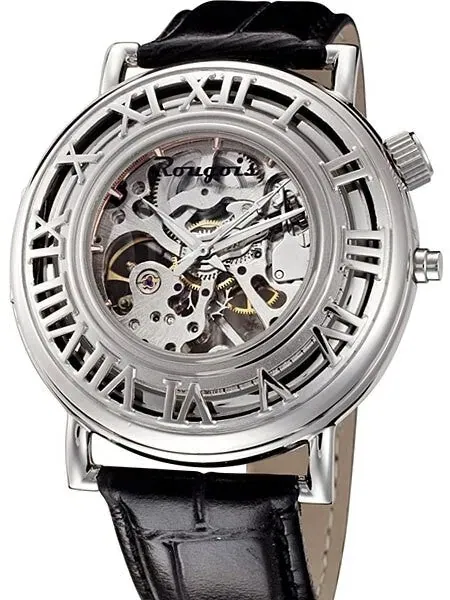 Rougois Open Skeleton Mechanical Watch with Unique Pop-Open Outer Ring #RS094