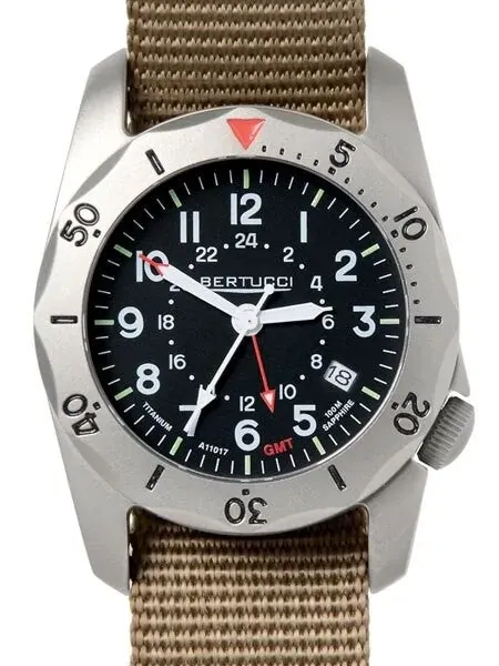 Bertucci A-2TR Vintage GMT Titanium, Swiss Quartz Watch #12119