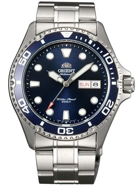 Scratch and Dent - Orient Ray II Blue Dial Automatic Dive Watch with SS Bracelet #AA02005D 12