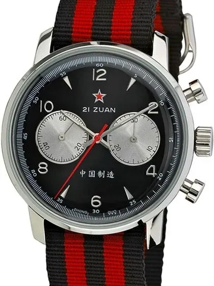 Scratch and Dent - Seagull 1963 Hand Wind Mechanical Chronograph with Black Dial #6488-2901B 1