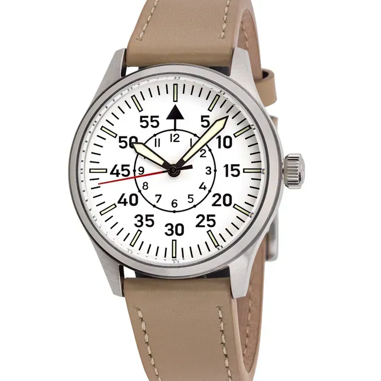 Islander 39mm Automatic Pilot watch with White Dial and Sapphire Crystal #ISL-111