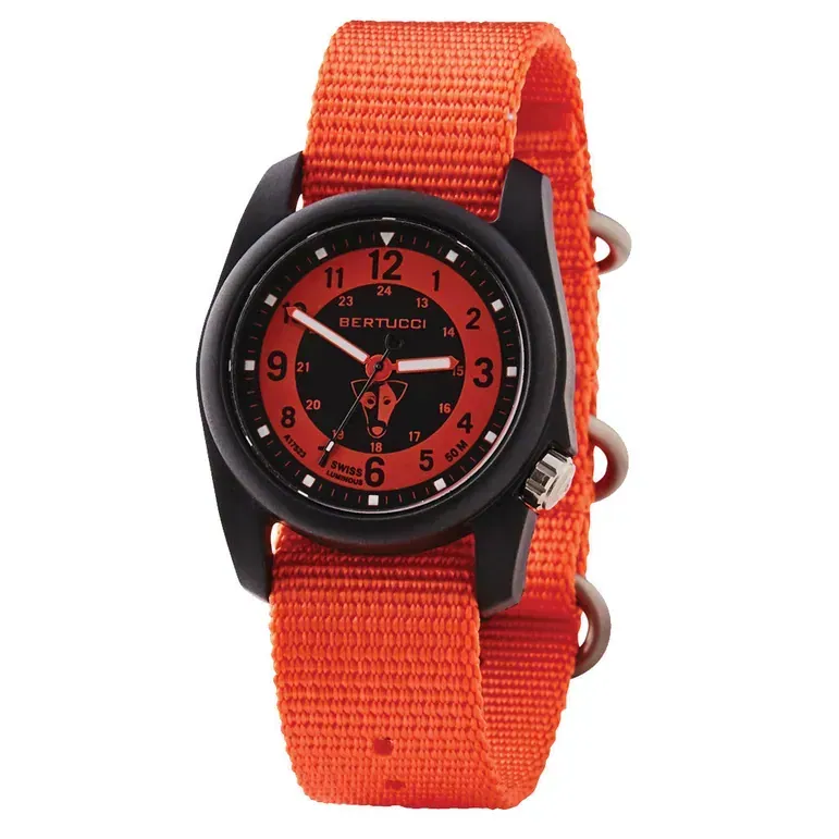 Bertucci DX3 Field Watch with Base Camp Orange Dial #11119