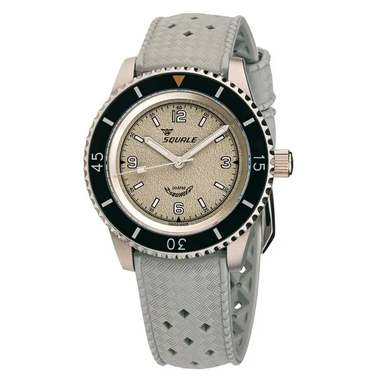Squale Montauk 300 Meter Swiss Made Automatic Dive Watch with Grey Sand Dial #MTK-13