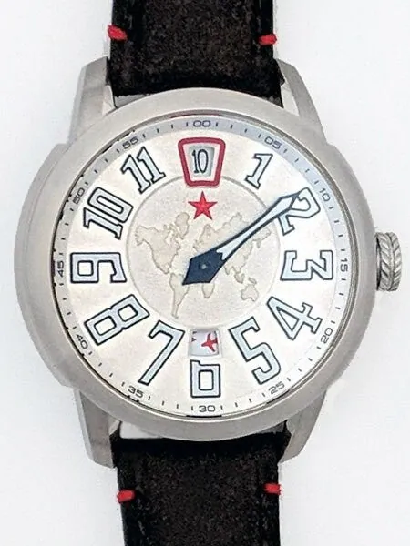 Red Star Jump Hour Automatic Watch AR Sapphire Crystal #8176G-C