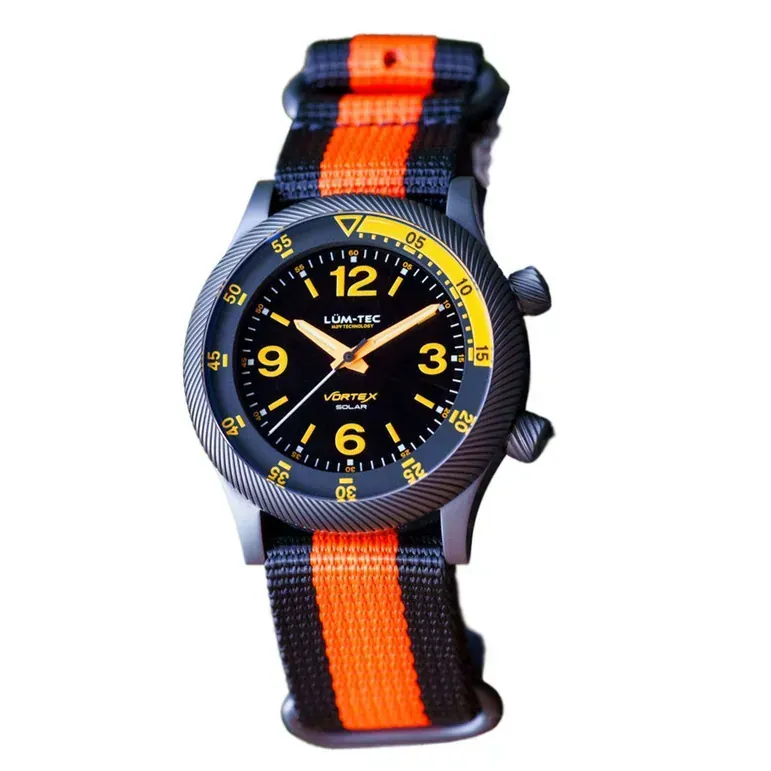 Lum-Tec 42mm Solar Powered Military Watch with Double Dome Sapphire Crystal #Vortex-D3