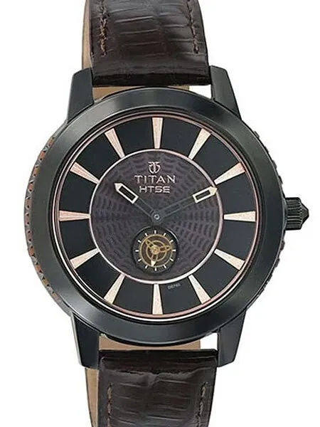 Titan HTSE Ladies Solar Powered Quartz Watch with Swarovski Crystals and Leather Strap #2523NL01