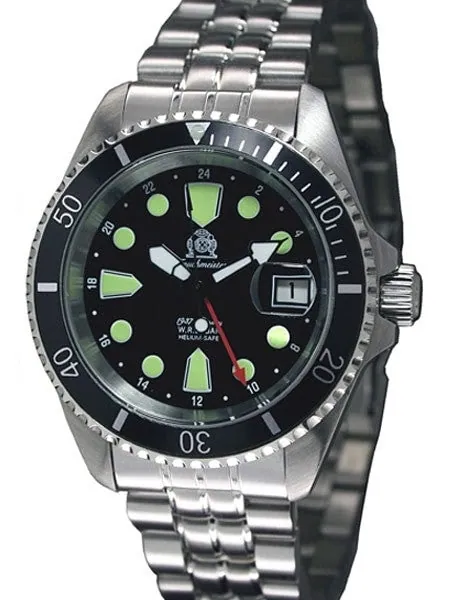 Tauchmeister Automatic 40mm Dive Watch with Red 24-hour Hand  #T0288