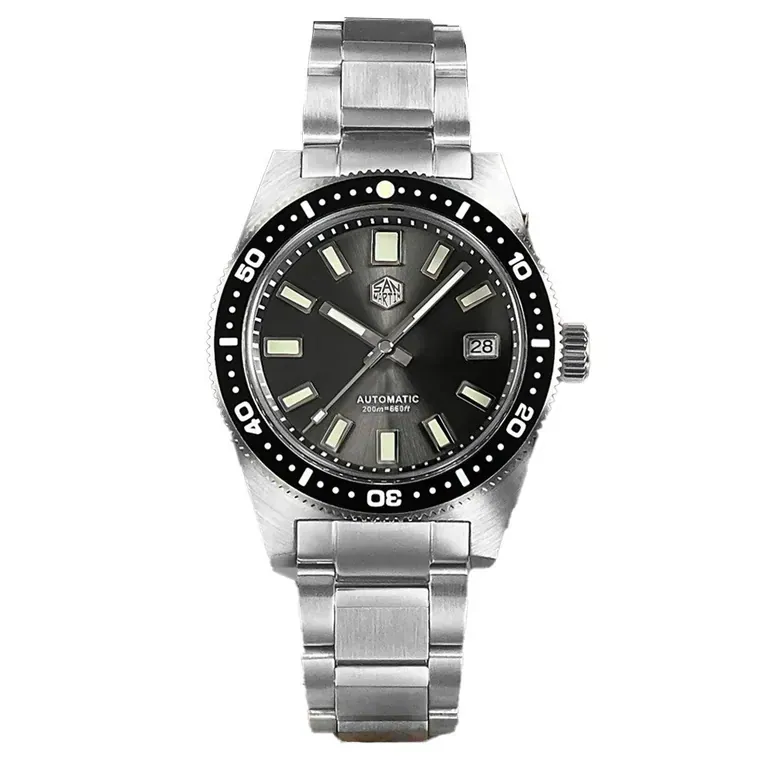 San Martin Automatic Dive Watch with Sunray Grey Dial #SN007-A