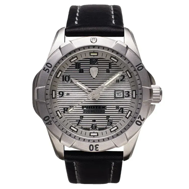 Protek Steel Tritium Dive Watch 2000 Series with Silver Dial #PT2004
