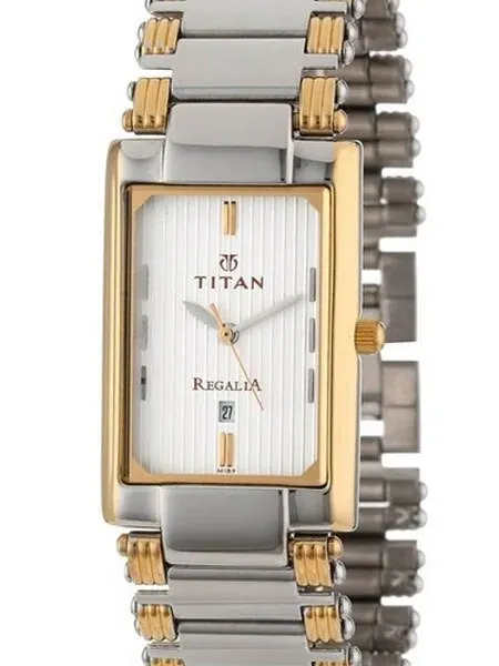 Titan Two-tone Dress Watch with Precision Quartz Movement and Matching Bracelet #1234BM01