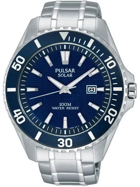 Pulsar Solar Powered Quartz Sport Watch with 44mm Case #PX3067