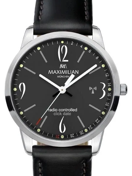 Maximilian Radio Controlled Dress Watch with Push Button Date Display #5330-2